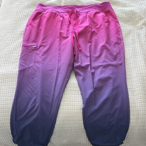 Figs Pink and Purple Scrub Jogger Pants